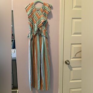 Girls size 12 Striped Jumpsuit